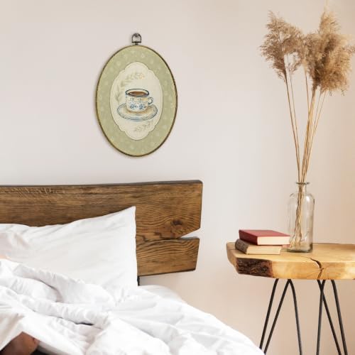 French Coffee Farmhouse Botanical Canvas Wall Art - 11x8.5 Inches