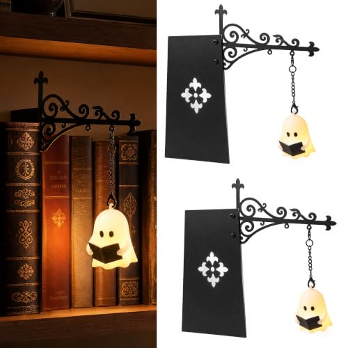 Vinspire Ghost Bookshelf Lantern - Reading Light for Shelves, 2PCS - Halloween Decor