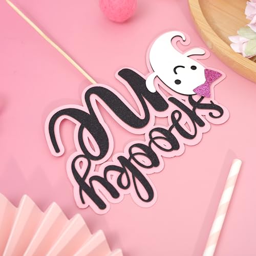 Spooky 1st Birthday Cake Topper Halloween Party Decoration Glitter