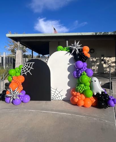 Halloween Balloon Arch Kit - 134pcs Black, Orange, Purple, Green Variations