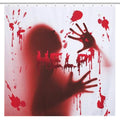 Halloween Bloody Hands Shower Curtain - Spooky Blood Handprints Waterproof Fabric 72x72 Inch - Horror Bathroom Decor with Hooks