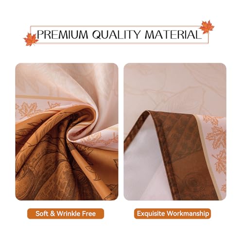 Romanstile Fall Thanksgiving Rectangle Tablecloth 60 x 120 Inch - Pumpkin Harvest Design - Linepumpkin Variation