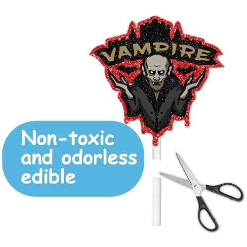 Vampire Dessert Cupcake Toppers Glitter Halloween Party Decorations 18pcs