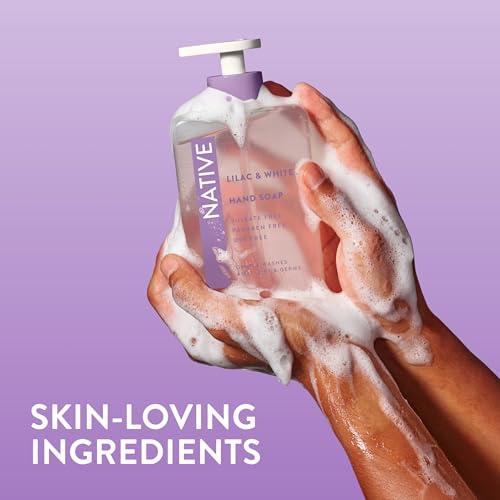 Native Liquid Hand Soap Lilac & White Tea 13 oz - Non-Drying, Plant-Based