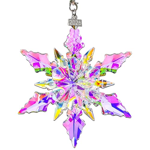 Large Colorful Crystal Snowflake Christmas Ornament 2026 - Keepsake Gift
