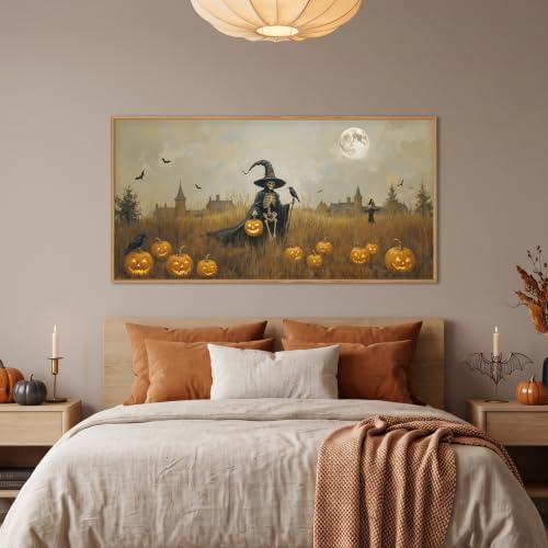 Halloween Ghost Reaper Framed Canvas Wall Art Set - 40x20 Inches - Variation of This Listing