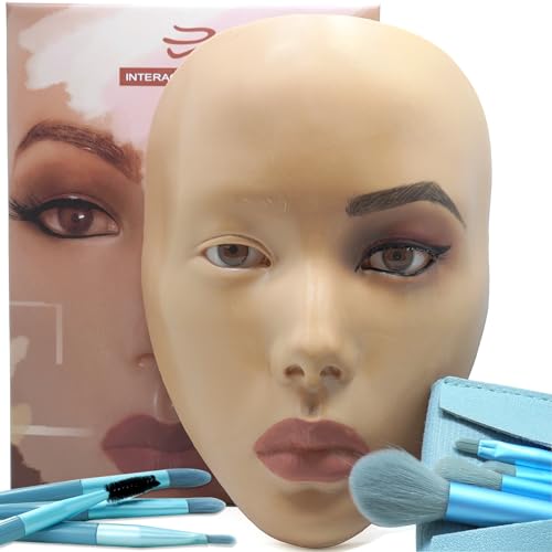 Full Face Makeup Practice Board - Silicone Mannequin with Golden Wheat Variation