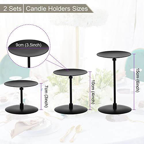 Black Candelabra Candle Holders Set - 2 Sets of 3 Sizes Modern Iron Halloween Decor - Variation of THIS listing