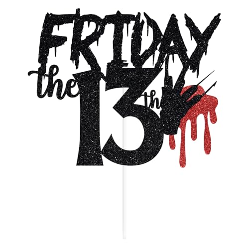 Halloween Themed 13th Birthday Cake Topper - Spooky Friday Vampire Zombie Decoration