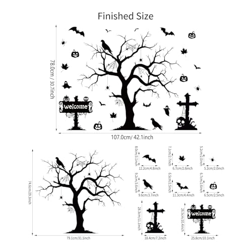 Halloween Spooky Wall Decals Black Tree Variation of THIS listing