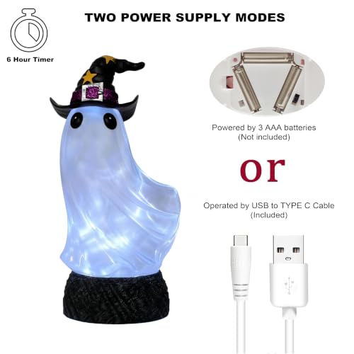 Halloween Lighted Ghost Swirling Water Globe - Smoky Water Variant
