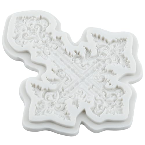 Cross Silicone Mold for Cake Decorating - Style C - Baroque Lace Cross