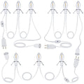 3 Pack Christmas Village LED Light Cords with Bulbs, Indoor Holiday Decor