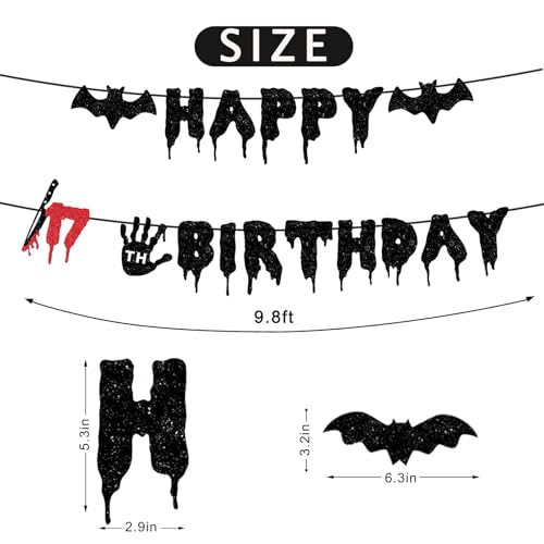 Halloween Killer 17th Birthday Banner - Bloody Zombie Horror Decor