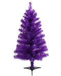 3 Foot Purple Artificial Christmas Tree with PVC Stand - Holiday Home & Office Decor