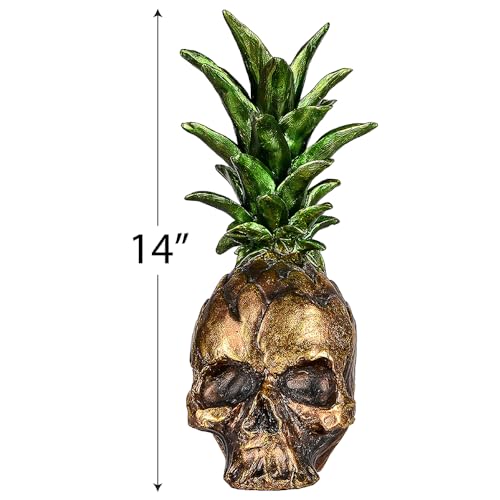 Halloween Pineapple Skull Tabletop Decor - Spooky Centerpiece, 14 Inches