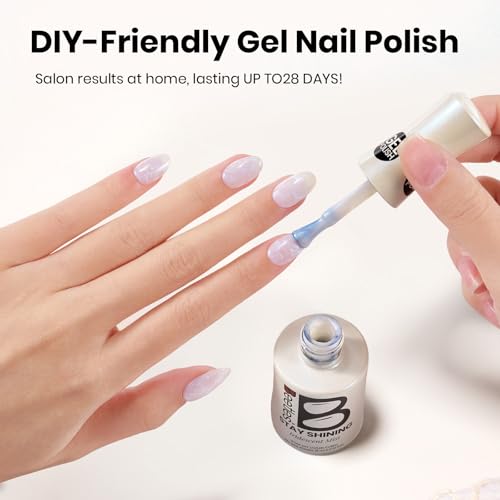 Beetles Pearl Gel Nail Polish - Iridescent Mist Blue, 15ml, Stay Shining