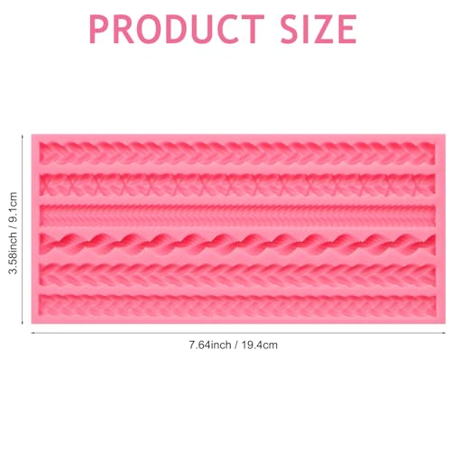 Pink Silicone Pie Crust Mold with Braided Rope Pattern - Baking & Cake Decoration Tool