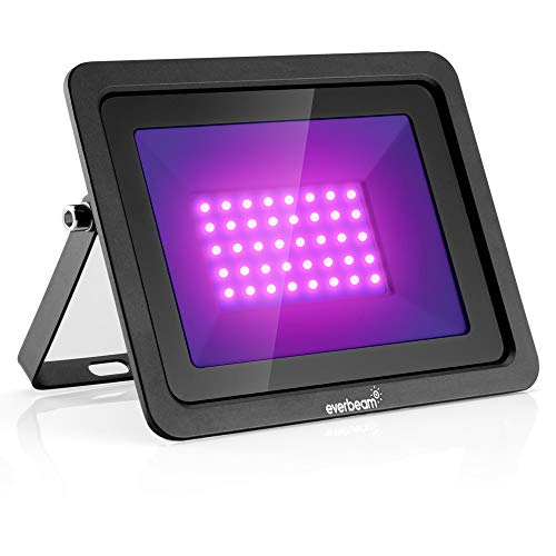 395nm 50W UV LED Black Light - Waterproof Ultraviolet Flood Light for Parties & Outdoors - Black Variation