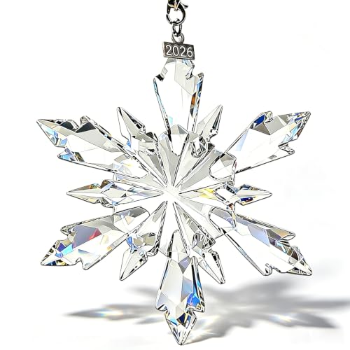 Crystal Snowflake Christmas Ornaments 2026 - Transparent Crystal Set