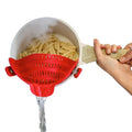 Silicone Pasta Strainer Clip-On Pot Drainer for Vegetables & Food