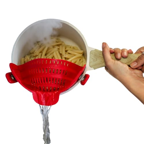 Silicone Pasta Strainer Clip-On Pot Drainer for Vegetables & Food