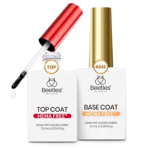 Beetles Gel Base and Top Coat Set M-Clear-2 - No Wipe, HEMA & TPO Free