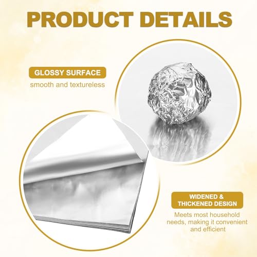 Silver Foil Candy Wrappers 3.5x3.5 Inch - 200 Pcs Square Aluminum Wraps for Chocolate & Snacks