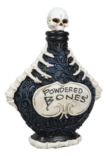 Wiccan Witch Skeleton Powdered Bones Potion Bottle Decor - Halloween Prop