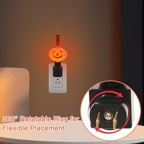 Halloween Pumpkin Bubble Night Light - 2 Pack, Spooky Decor with Glitter & Bubbles