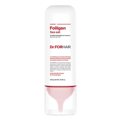 Dr.FORHAIR Folligen Sea Salt Scaler 10.58 fl oz - Korean Scalp Exfoliating Scrub for Thicker, Fuller Hair