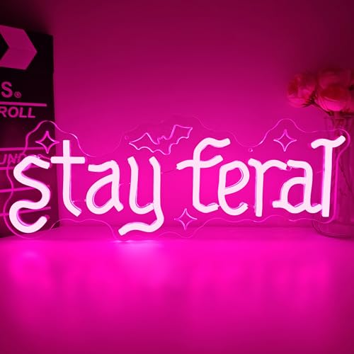 Stay Feral Neon Sign - Gothic Wall Decor LED Light for Bedroom & Halloween, Variation of THIS listing