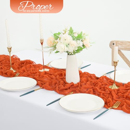 Orange Cheesecloth Table Runner 10 Pack 10FT Rustic Gauze Wedding Party Decor
