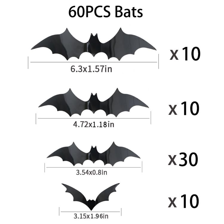 Halloween Decorations Set with Spider Webs Bats and Table Covers - Indoor Party Supplies