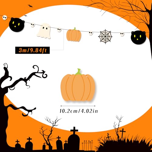 Halloween Party Banner Set - 2 Pieces 9.84ft Decor for Fall & Halloween Celebrations