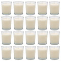 White Votive Candle Set with Clear Glass Holders - Unscented Soy Wax, 20 Pack