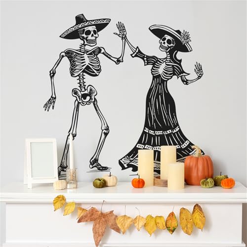 Halloween Skeleton Wall Stickers Decals - Spooky Haunted House Decor