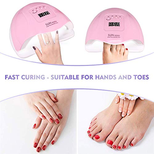 80W UV LED Nail Lamp with 4 Timers, Fast Gel Dryer, Touch Screen & Temp Protection