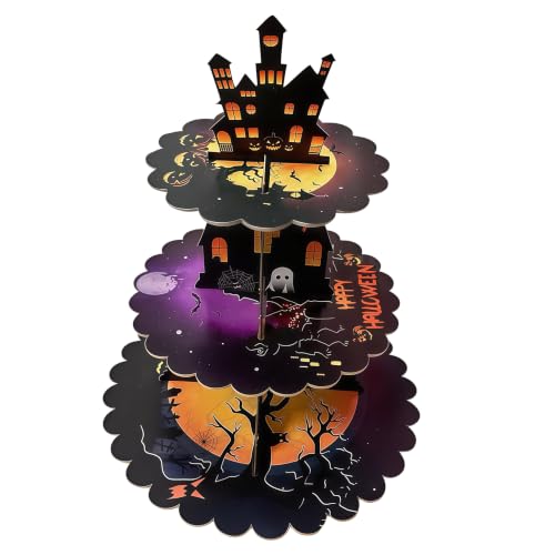 Halloween 3-Tier Cupcake Stand Haunted House Party Decor