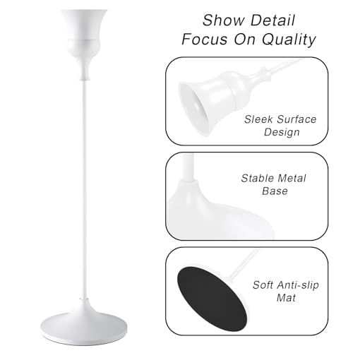 White Candlestick Holders Set of 6 Tall Taper Candle Holders for Home Decor