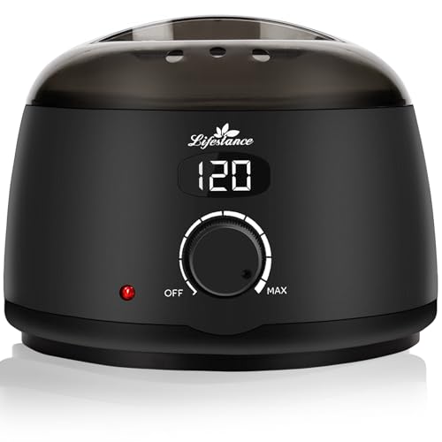 Lifestance Digital Wax Warmer Machine - 500ml/14oz, Single LCD, Black, Fast Heating