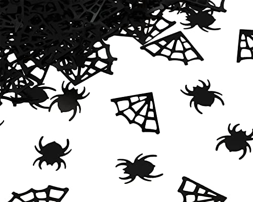 Halloween Confetti Set 720pcs Black Spider Web & Spider Table Decor DIY