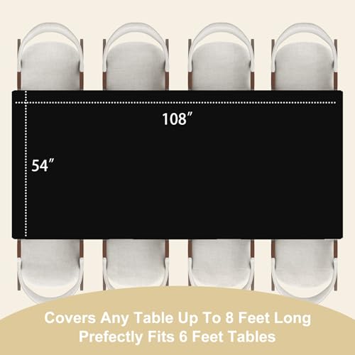 Disposable Black Rectangle Plastic Tablecloth - 54 x 108 Inches, Pack of 10