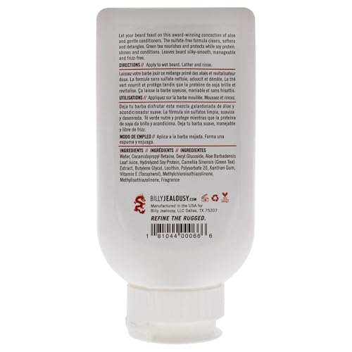 Billy Jealousy Beard Wash Hydrating Mens Beard Shampoo 8 Fl Oz (Pack of 1)