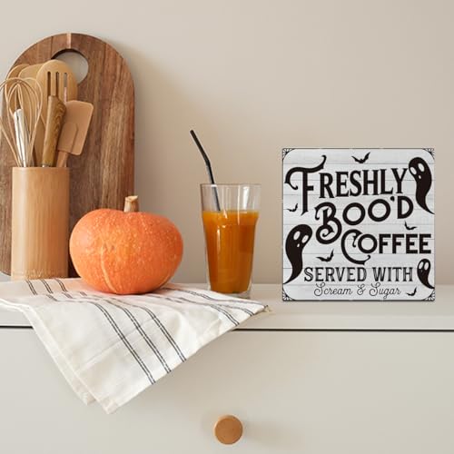 Halloween Decorations Sign Indoor Tub1911 - Bood Variation - Ghost Coffee Theme
