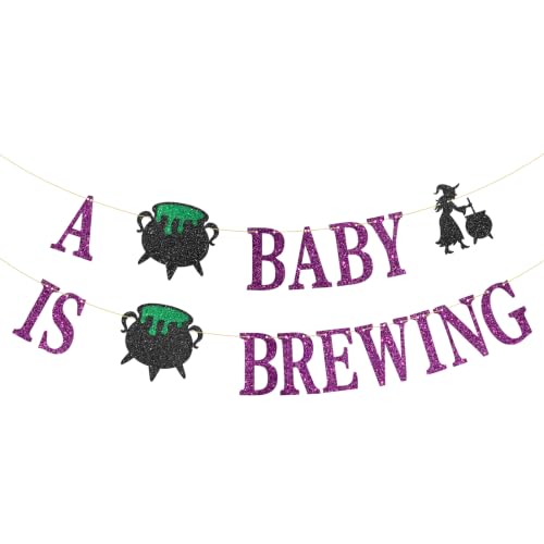 Baby Shower Banner - Glitter Halloween Decorations for Baby Shower