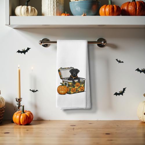 Halloween Black Lab Pumpkin Kitchen Towels - 16x24 Inch, 30 Color Variations