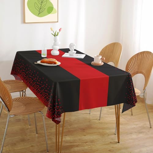 10 Pack Black and Red Disposable Tablecloths 54x108 Inches for Party Events