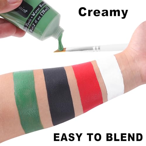Green Face Body Paint Full Coverage for Witch Costume - Halloween Makeup