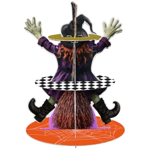Halloween Witch Broom Cupcake Stand - 3 Tiers, Party Decoration, Witch Theme (Variation: Witch Broom)